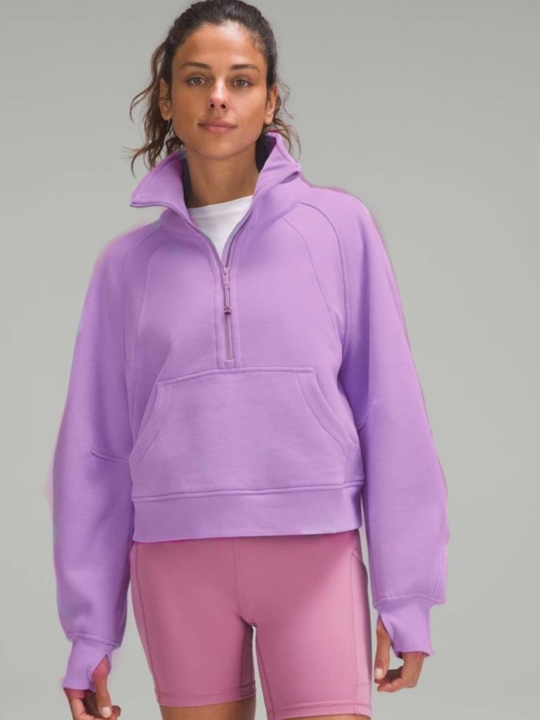 Lululemon Purple Half-Zip Pullover Hoodie For Women